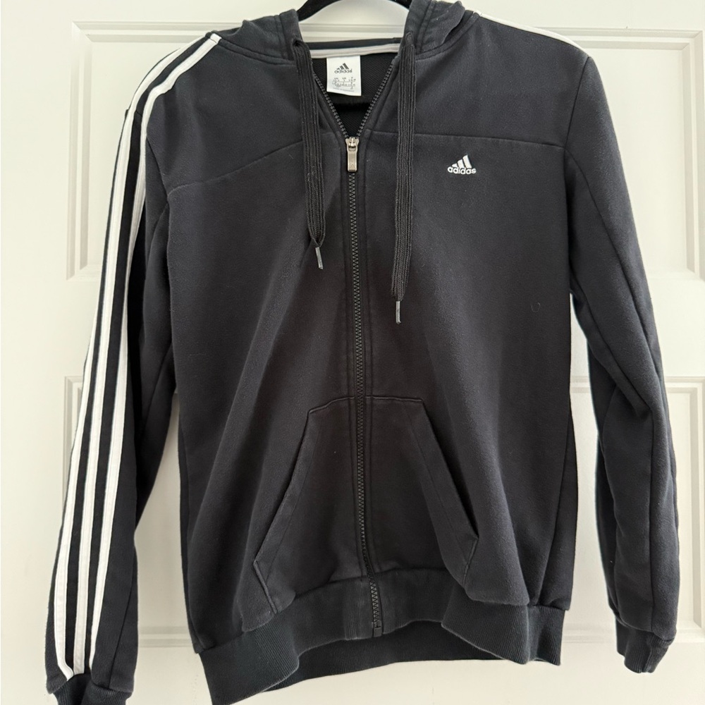 Adidas Black Zip Up Holdie